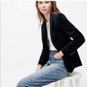 J Crew PETITE Parke blazer in black velvet —size 6P— EUC